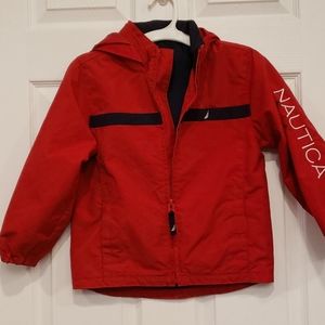 Nautica wind rain jacket red boys size 5T